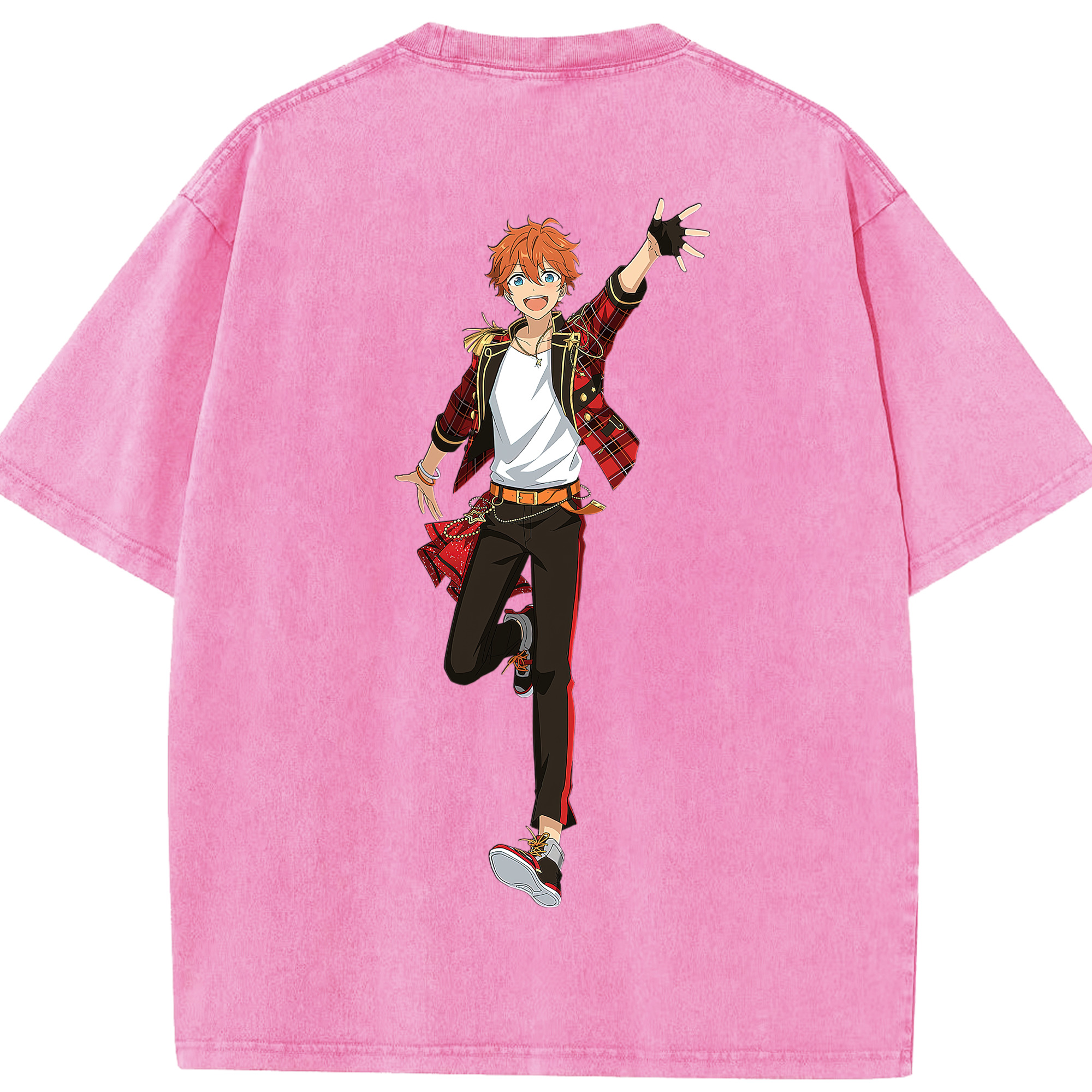 （画像用） あんさんぶるスターズ! Ensemble Stars 綿100% ヴィンテージ風 半袖Tシャツ（背面プリント）